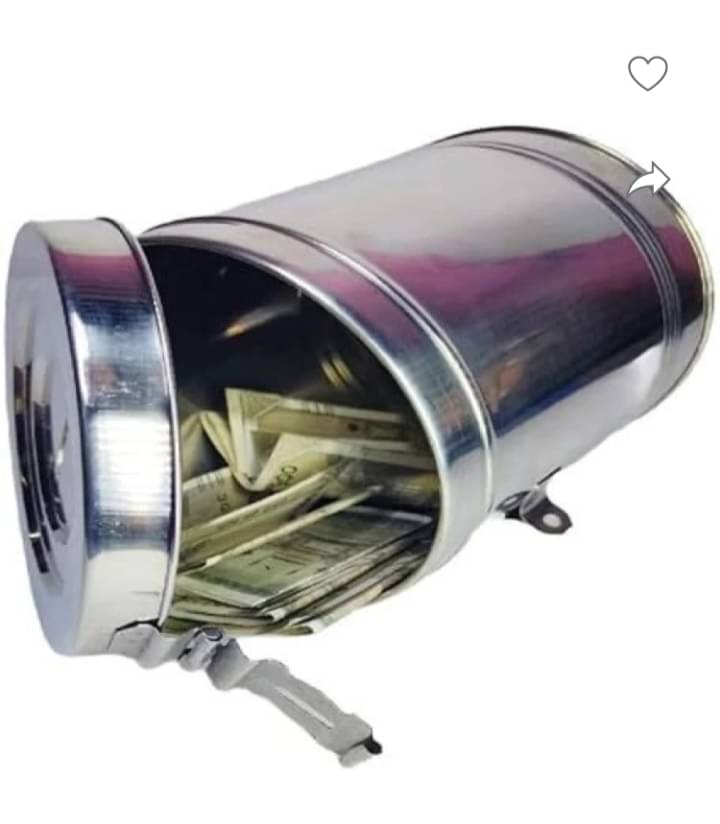 Fitgo Stainless Steel Silver Piggy Bank ( Pack of 1 ) Fitgo Stainless Steel Silver Piggy Bank ( Pack of 1 )