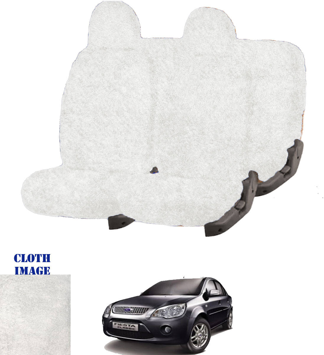     			Ford Fiesta Classic White 5 Seater Car Seat Cover