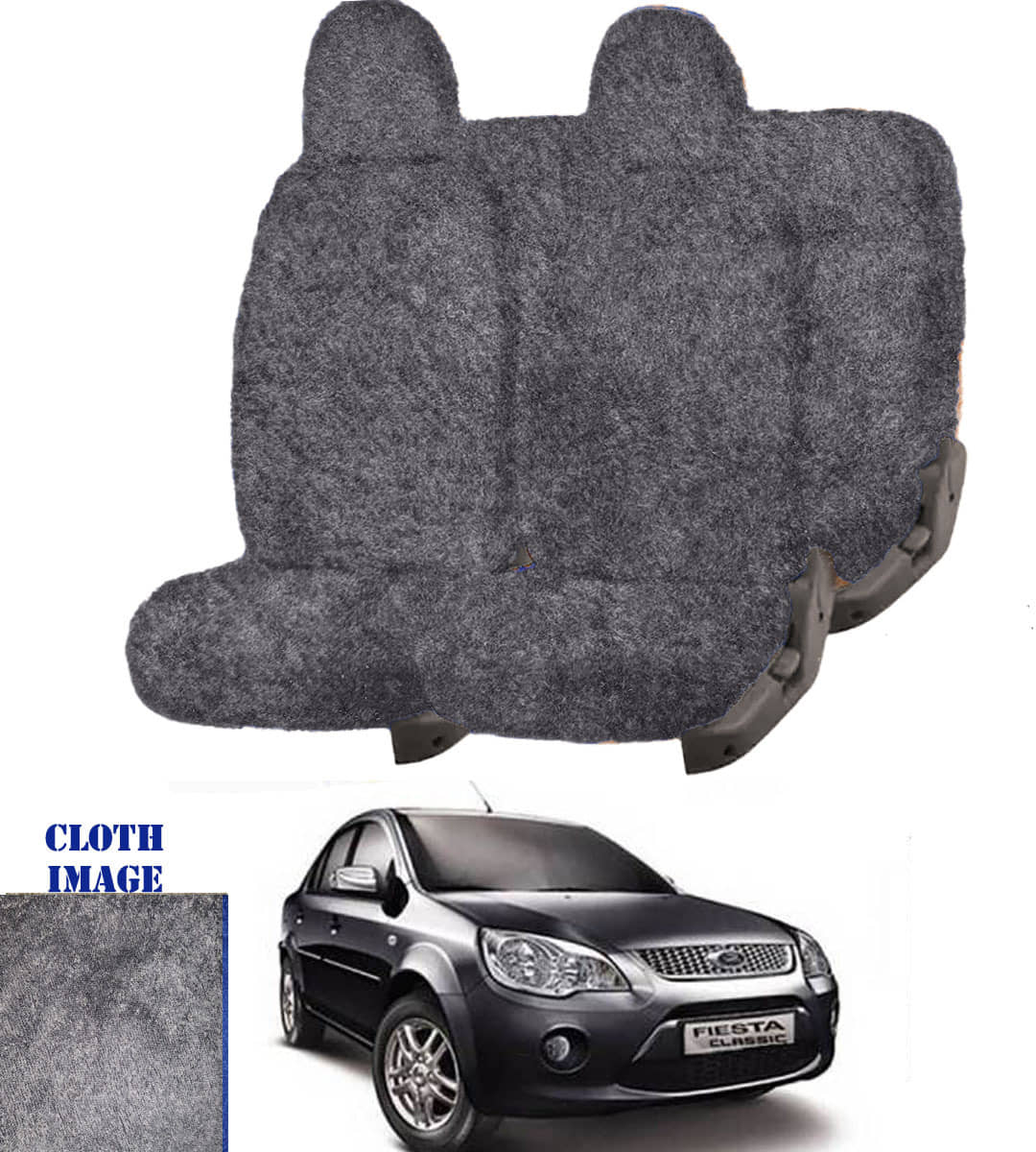 Ford Fiesta Grey 5 Seater Car Seat Cover