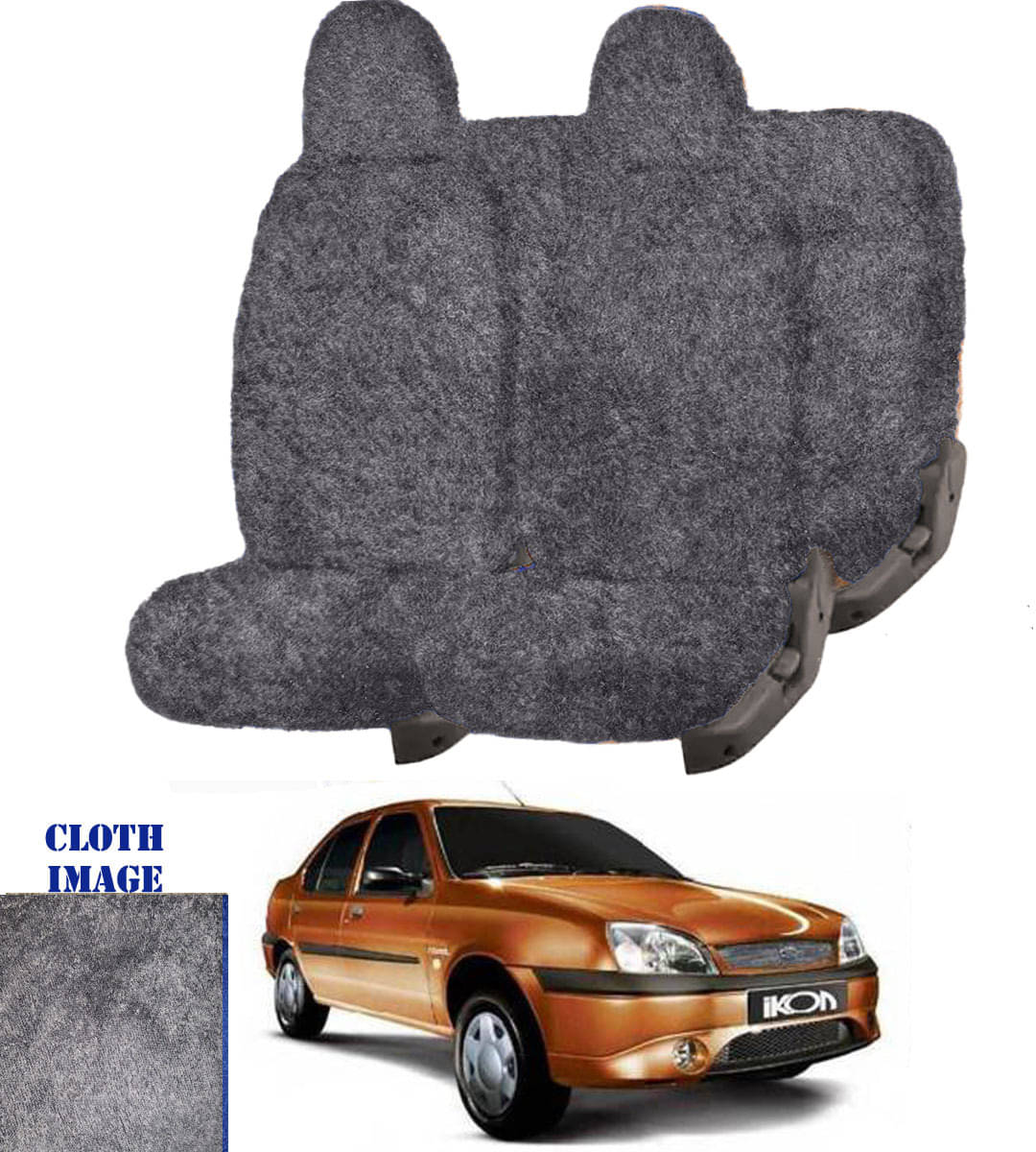 Ford Ikon Grey 5 Seater Car Seat Cover     			Ford Ikon Grey 5 Seater Car Seat Cover