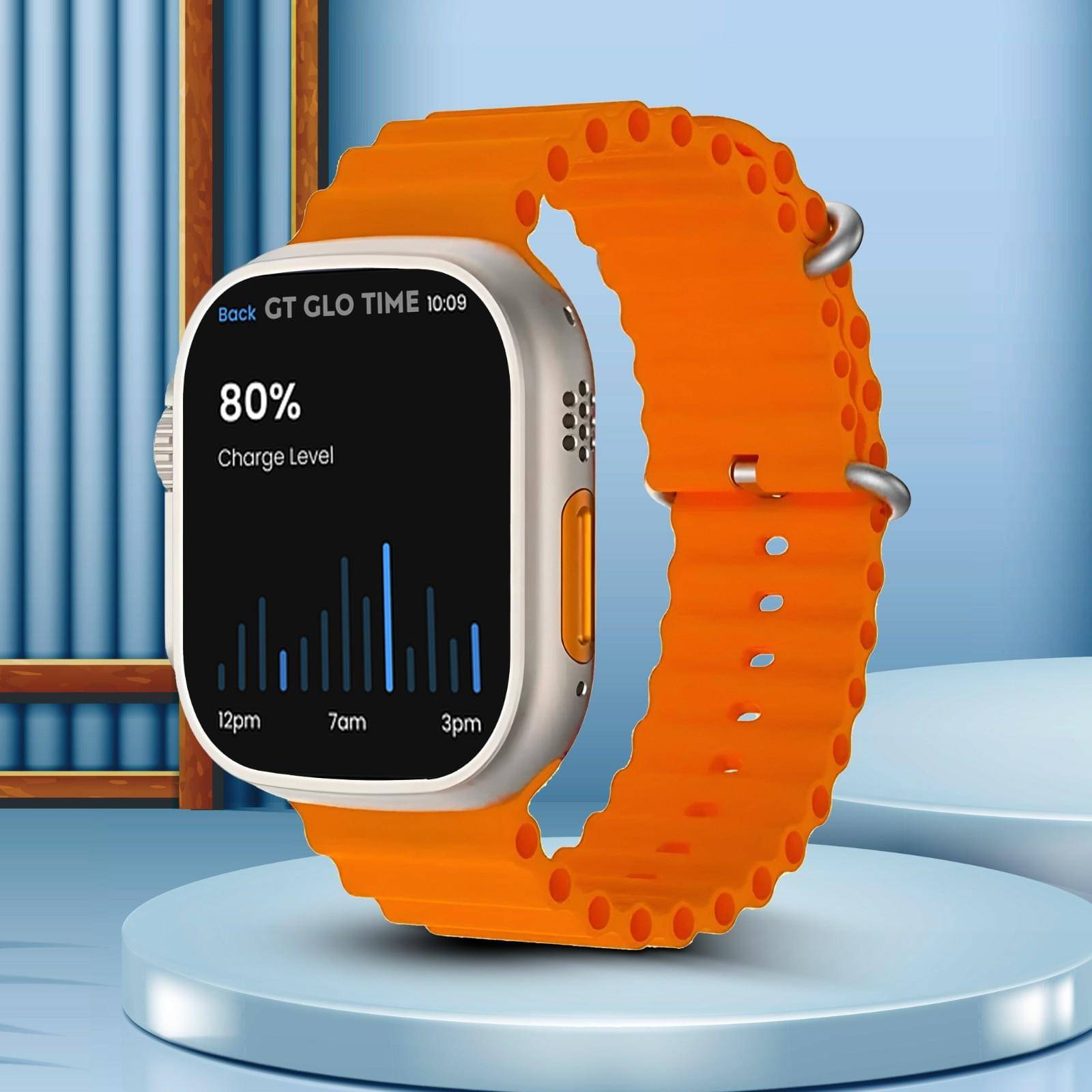     			GT GLOTIME AMOLED BT Calling Rubber Upto 2-3 days Smart Watch Orange