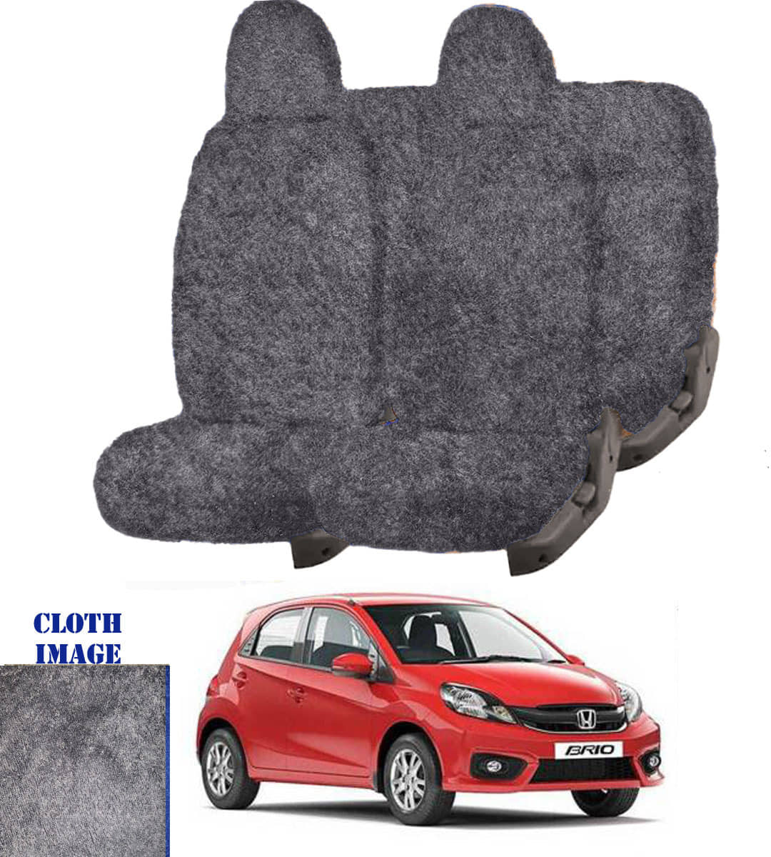 Honda Brio Grey 5 Seater Car Seat Cover