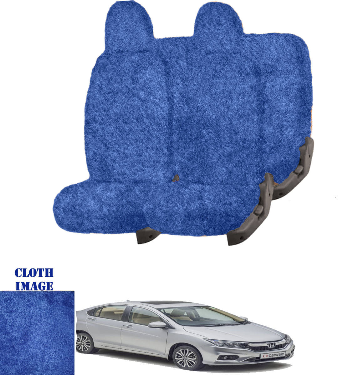 Honda City Type 3 Blue 5 Seater Car Seat Cover     			Honda City Type 3 Blue 5 Seater Car Seat Cover