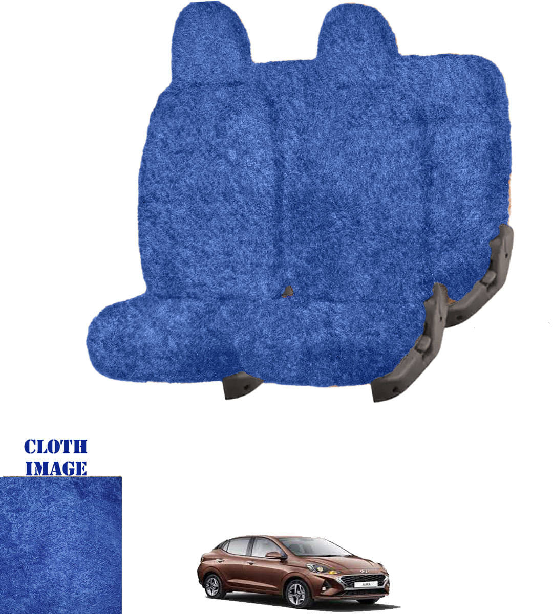 Hyundai Aura Blue 5 Seater Car Seat Cover Hyundai Aura Blue 5 Seater Car Seat Cover