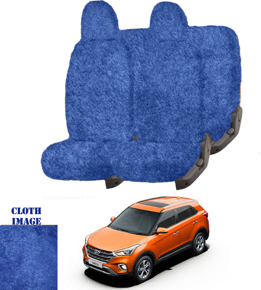     			Hyundai Creta Blue 5 Seater Car Seat Cover