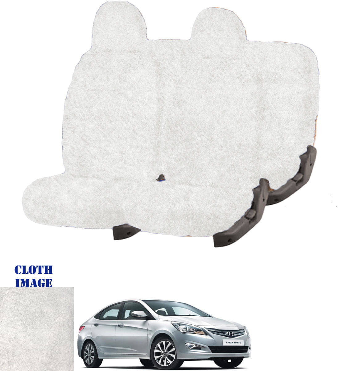     			Hyundai Fluidic Verna 4S White 5 Seater Car Seat Cover