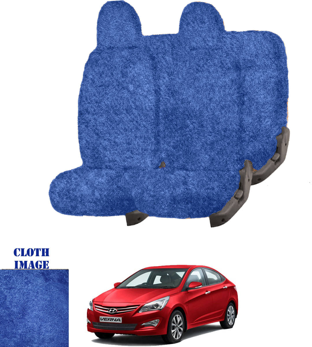 Hyundai Fluidic Verna Blue 5 Seater Car Seat Cover     			Hyundai Fluidic Verna Blue 5 Seater Car Seat Cover