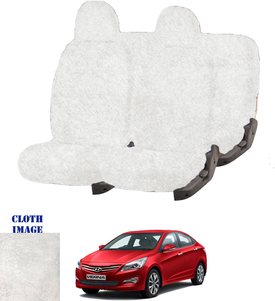 Hyundai Fluidic Verna White 5 Seater Car Seat Cover     			Hyundai Fluidic Verna White 5 Seater Car Seat Cover