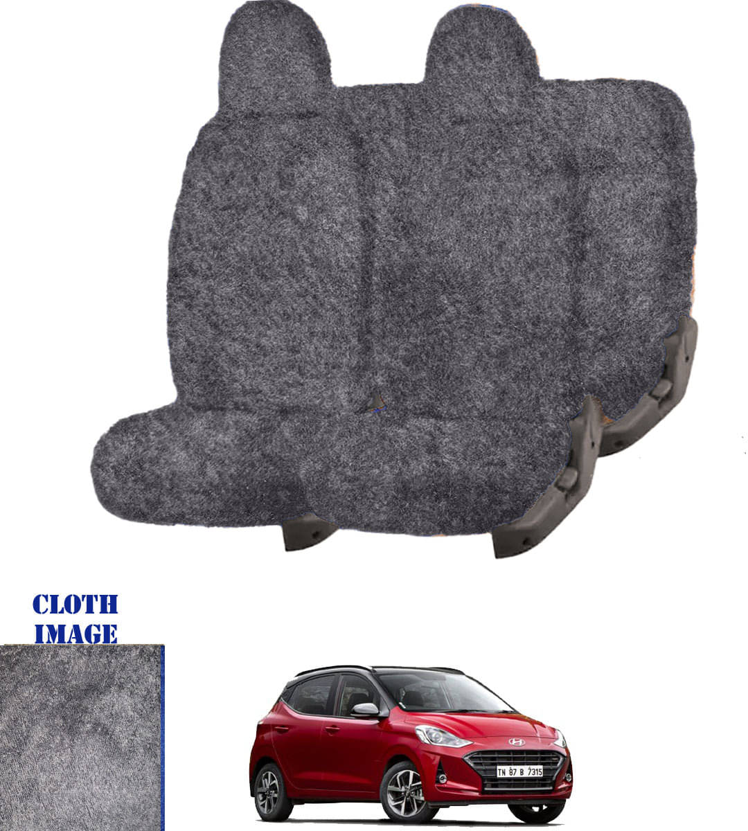 Hyundai Grand i10 NIOS Grey 5 Seater Car Seat Cover     			Hyundai Grand i10 NIOS Grey 5 Seater Car Seat Cover