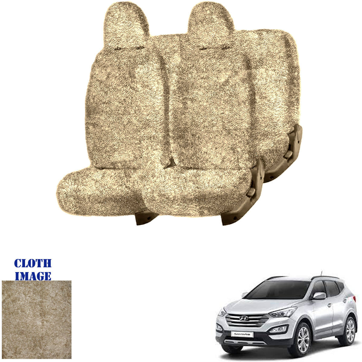 Hyundai SantaFe Beige 5 Seater Car Seat Cover