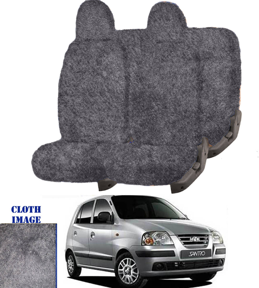 Hyundai Santro Grey 5 Seater Car Seat Cover