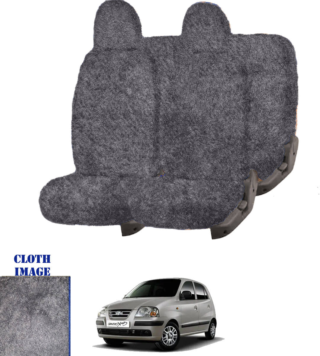 Hyundai Santro Xing Grey 5 Seater Car Seat Cover