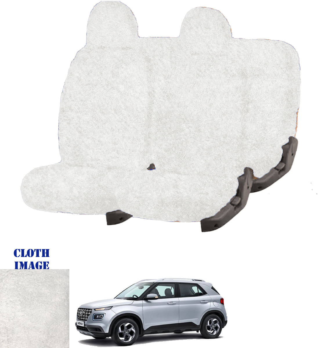     			Hyundai Venue White 5 Seater Car Seat Cover