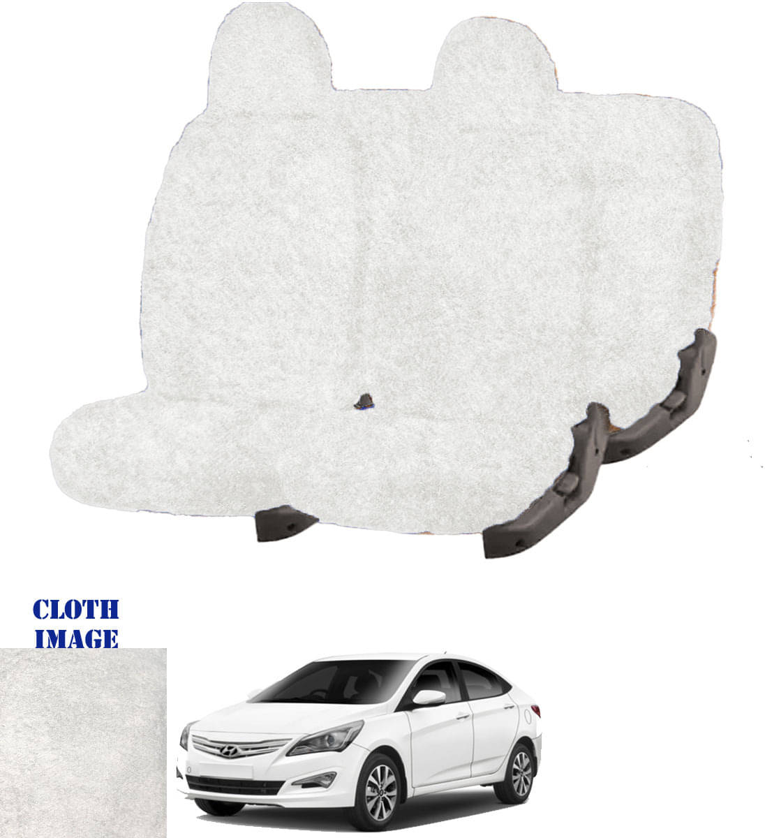 Hyundai Verna 4S White 5 Seater Car Seat Cover     			Hyundai Verna 4S White 5 Seater Car Seat Cover