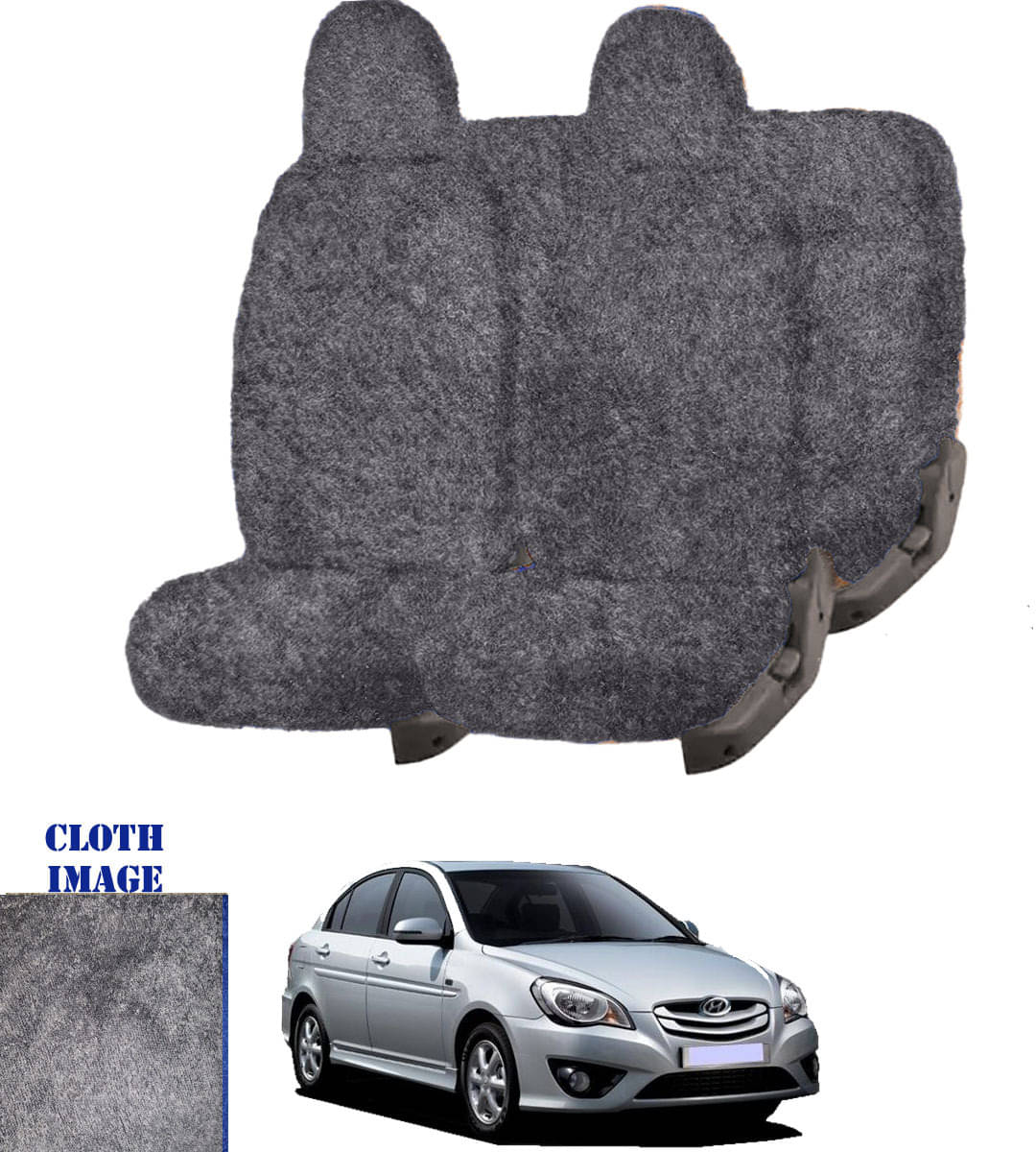 Hyundai Verna Transform Grey 5 Seater Car Seat Cover     			Hyundai Verna Transform Grey 5 Seater Car Seat Cover