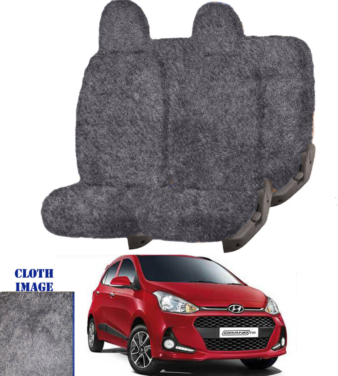 Hyundai i10 Grey 5 Seater Car Seat Cover