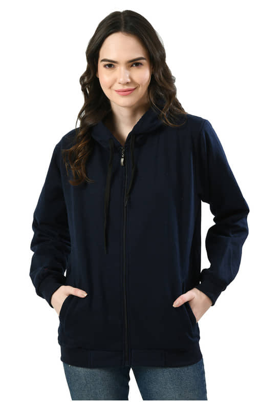 IndiWeaves - Fleece Navy Hooded Jackets Pack of 1 - Jackets & Coats | Buy online on ZillyBuy