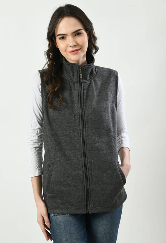     			IndiWeaves - Fleece Silver Jackets Pack of 1
