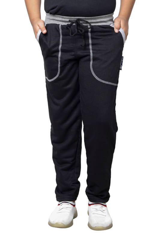     			IndiWeaves Pack of 1 Boys Fleece Trackpant ( Black )