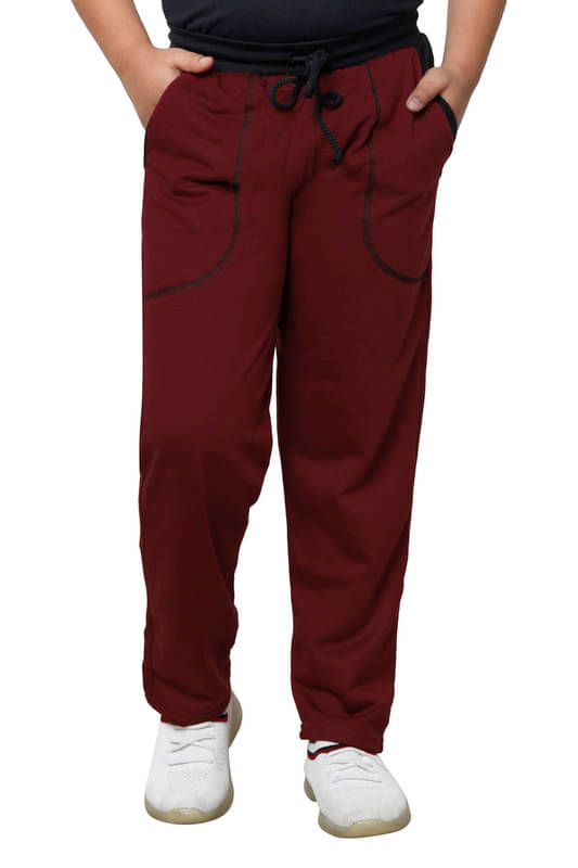     			IndiWeaves Pack of 1 Boys Fleece Trackpant ( Maroon )