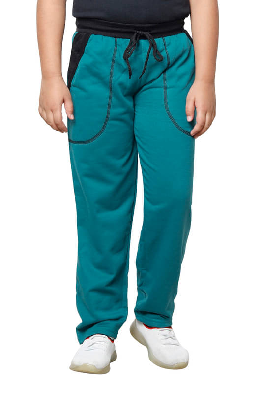     			IndiWeaves Pack of 1 Boys Fleece Trackpant ( Green )