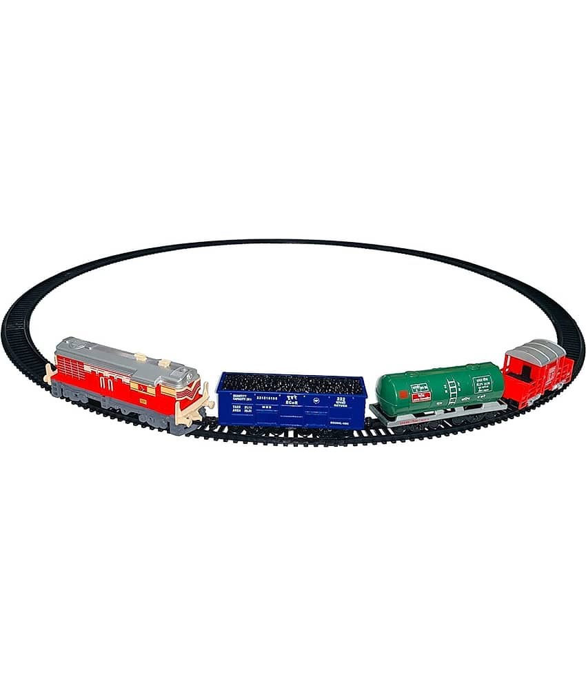 Indian Coach Oil Tanker + Coal Wagon Goods Toy Mini Cargo Train Track Set for Kids with Front Glowing Light Toy Train for Kids 3+ Years (Multicolor) - Toys and Games | Buy online on ZillyBuy