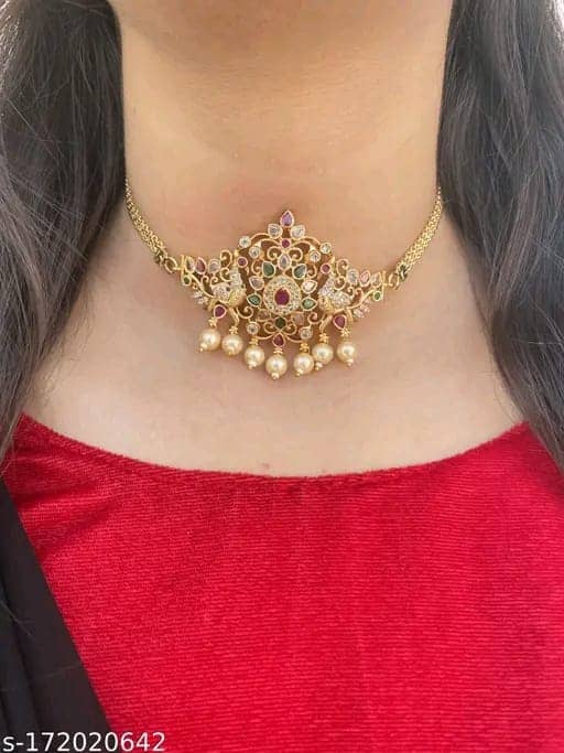 KEYMAX Golden Alloy Necklace ( Pack of 1 )