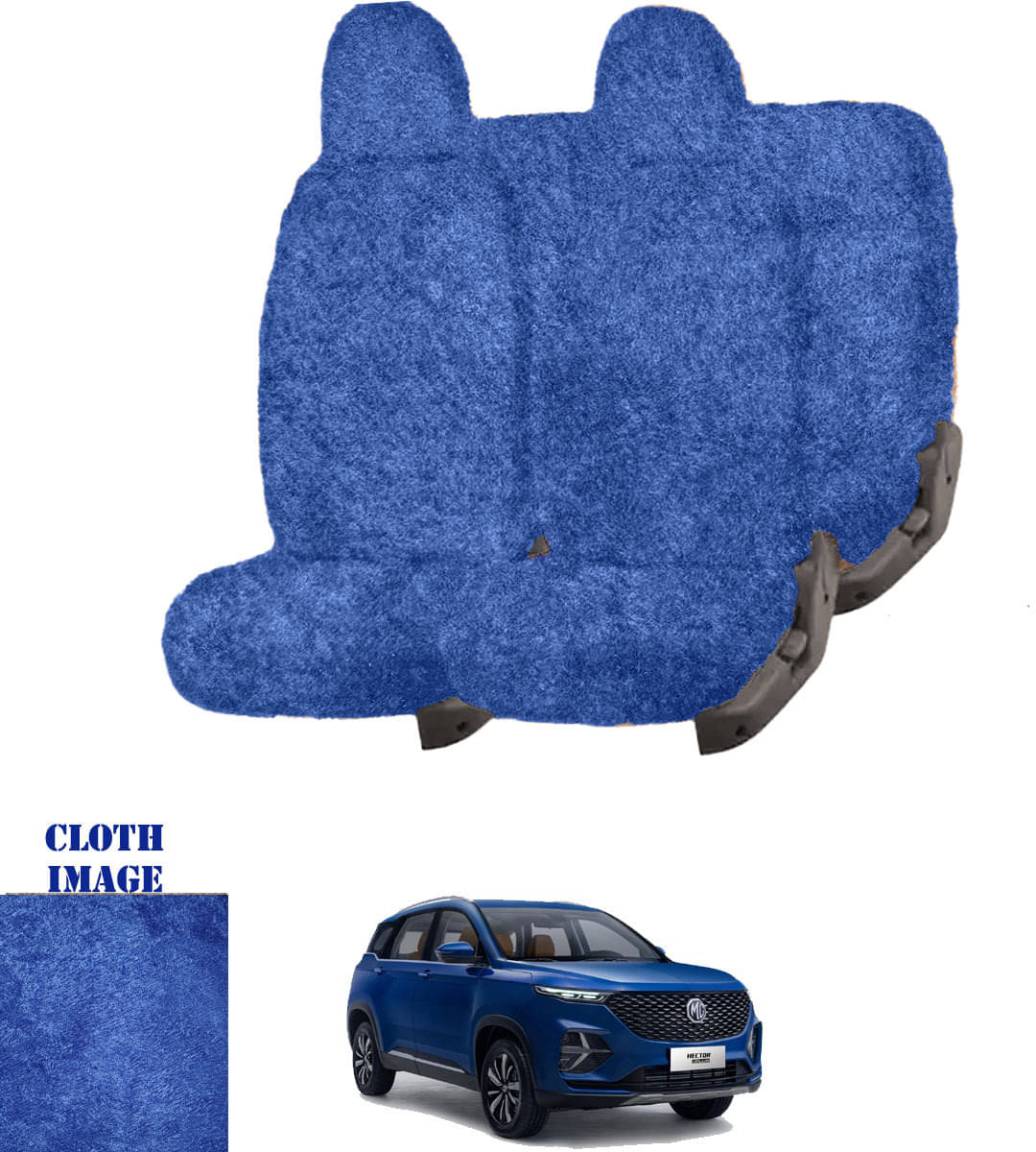 MG Hector Plus Blue 7 Seater Car Seat Cover MG Hector Plus Blue 7 Seater Car Seat Cover