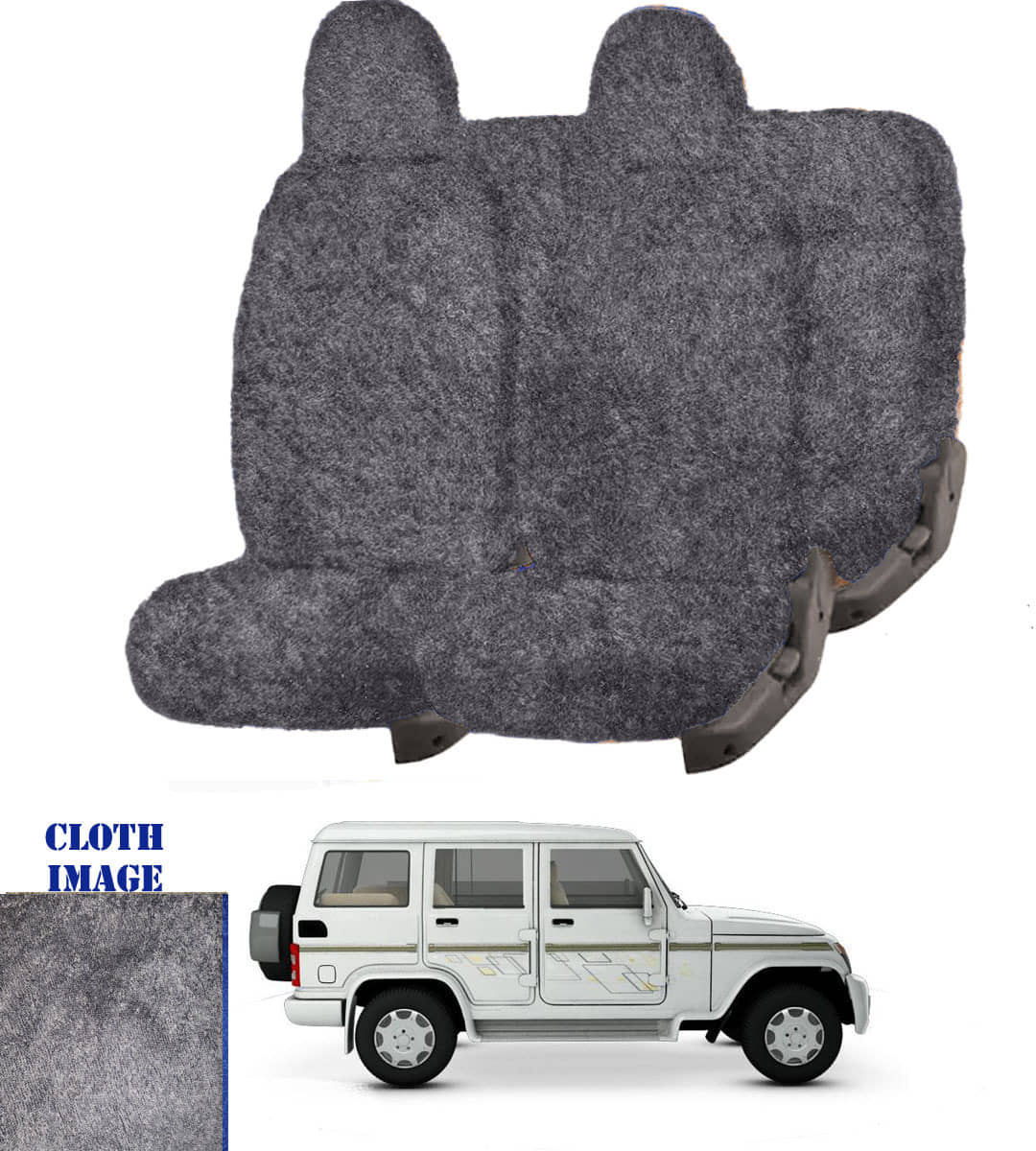 Mahindra Bolero Grey 7 Seater Car Seat Cover