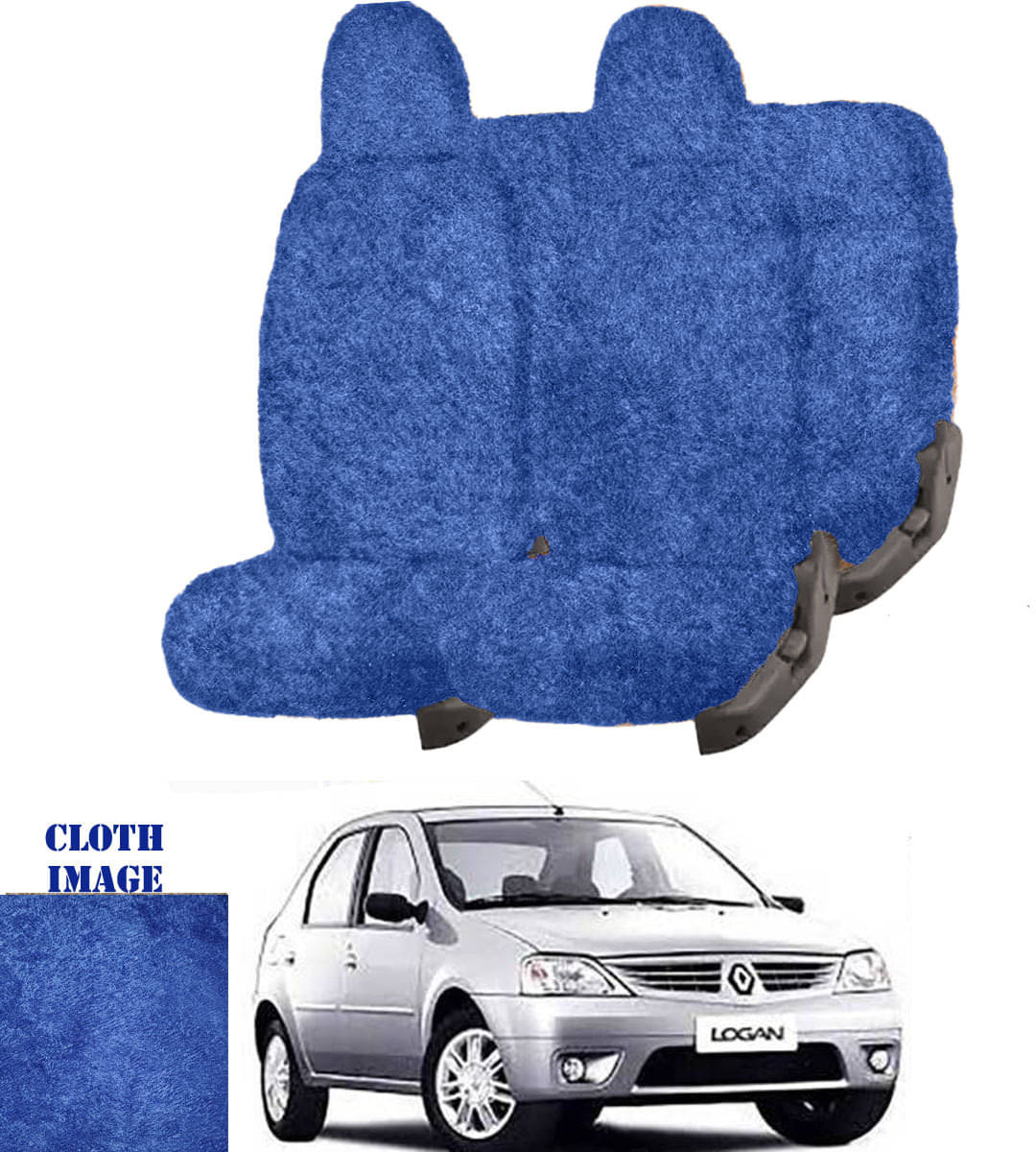     			Mahindra Logan Blue 5 Seater Car Seat Cover