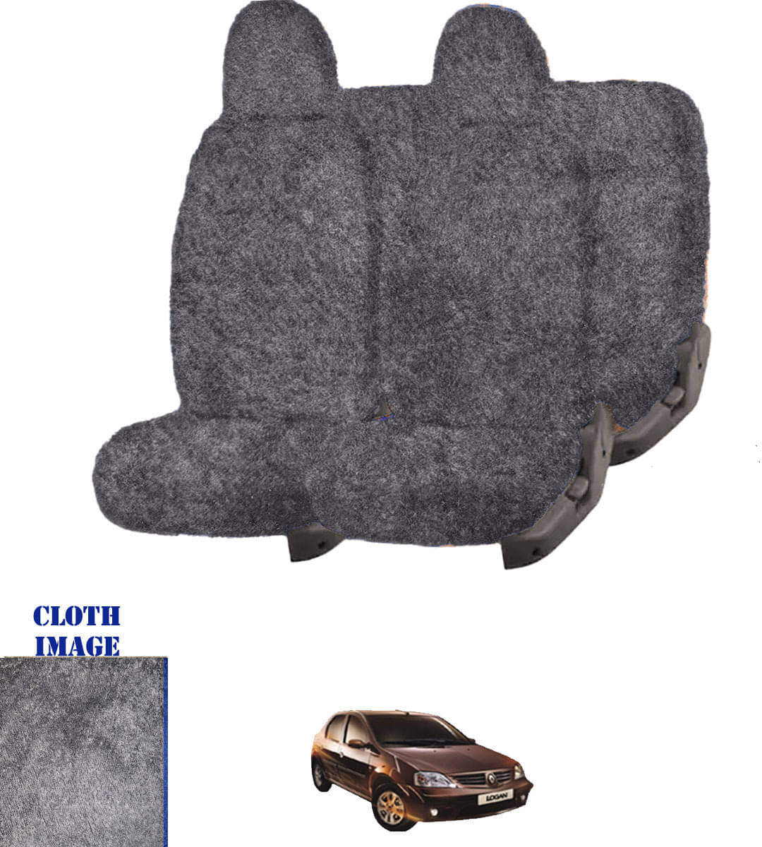     			Mahindra Logan Edge Grey 5 Seater Car Seat Cover