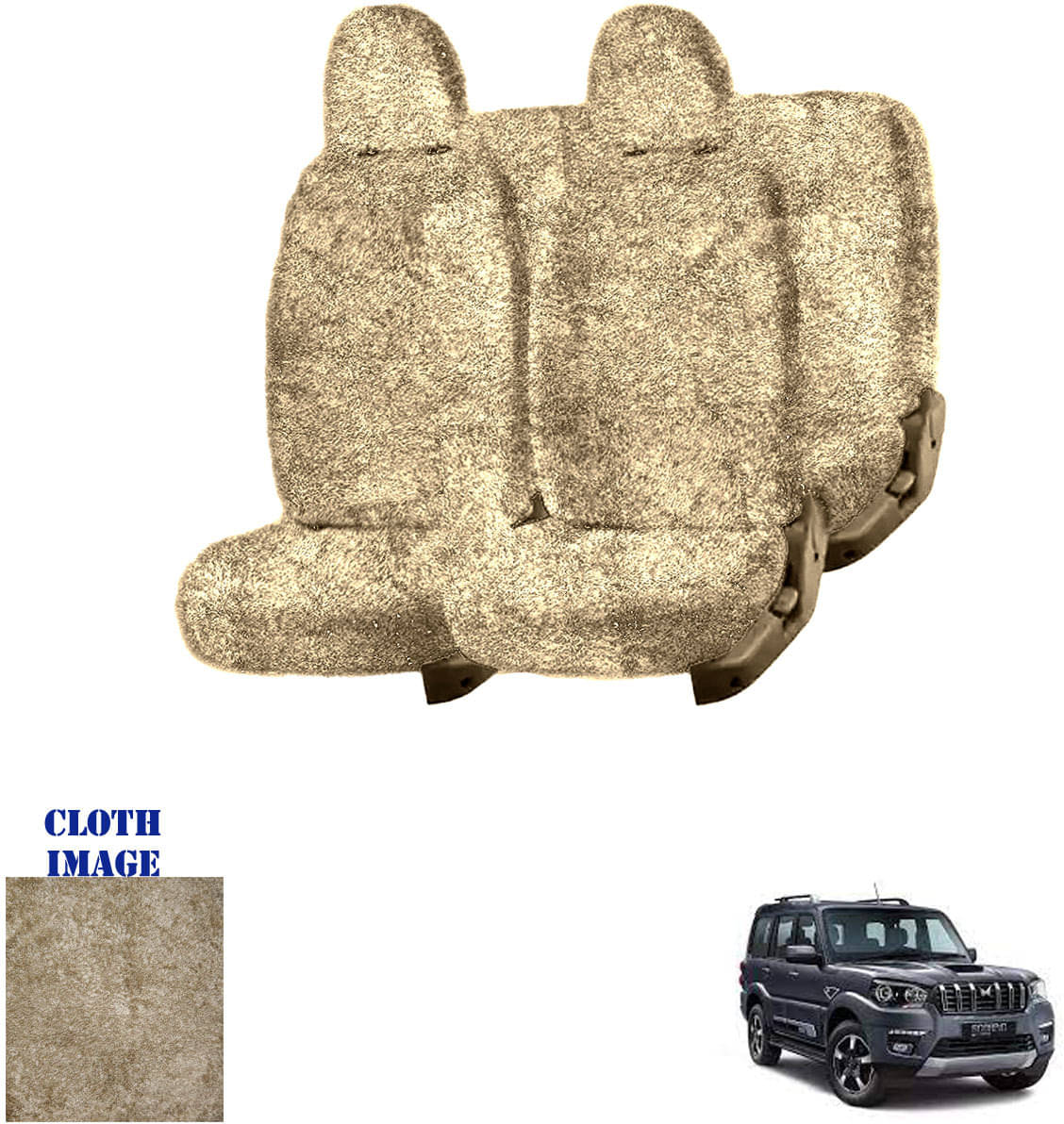 Mahindra Scorpio 7S Captain Beige 7 Seater Car Seat Cover Mahindra Scorpio 7S Captain Beige 7 Seater Car Seat Cover