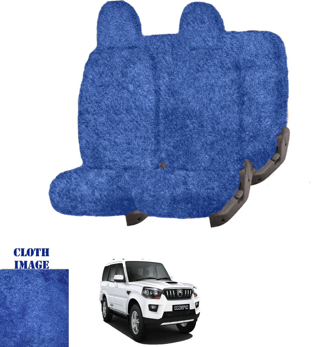     			Mahindra Scorpio 8S Blue 8 Seater Car Seat Cover
