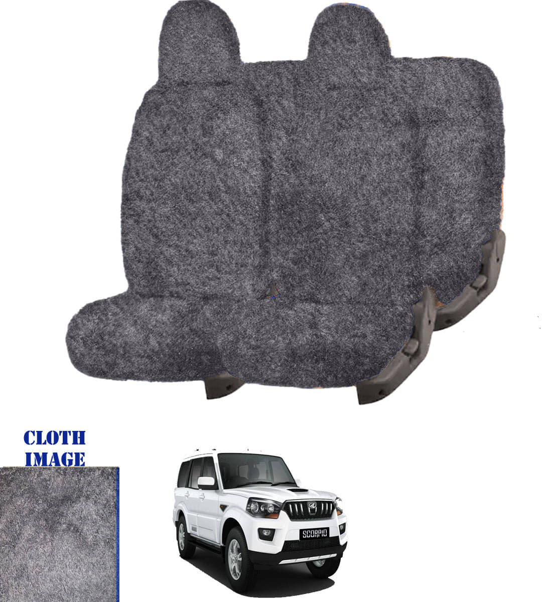     			Mahindra Scorpio 8S Grey 8 Seater Car Seat Cover