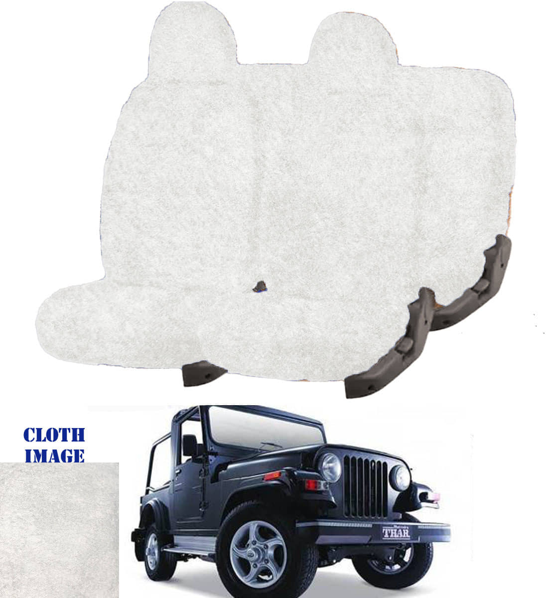 Mahindra Thar White 5 Seater Car Seat Cover