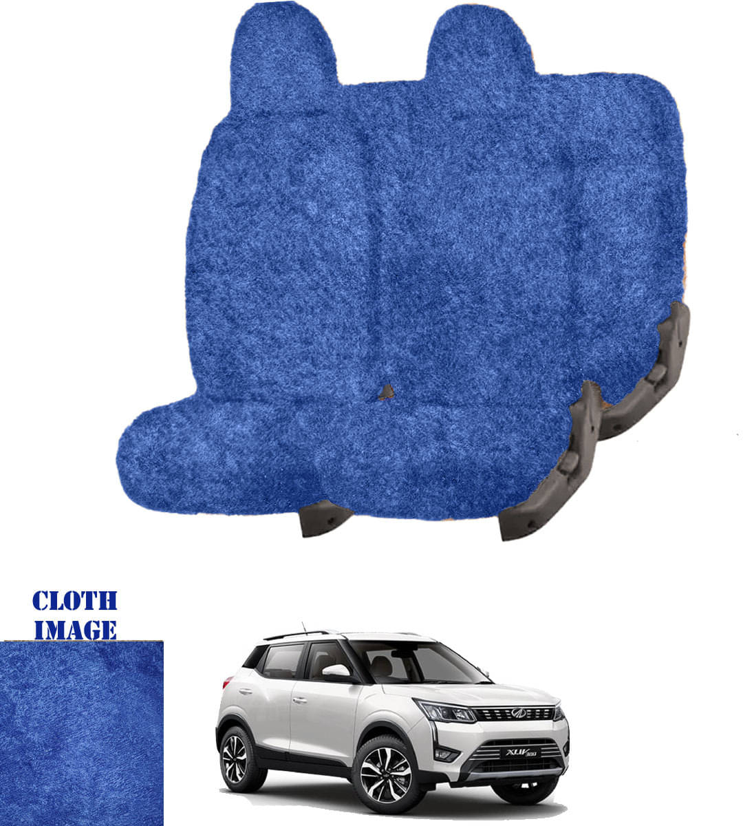     			Mahindra XUV300 Blue 5 Seater Car Seat Cover