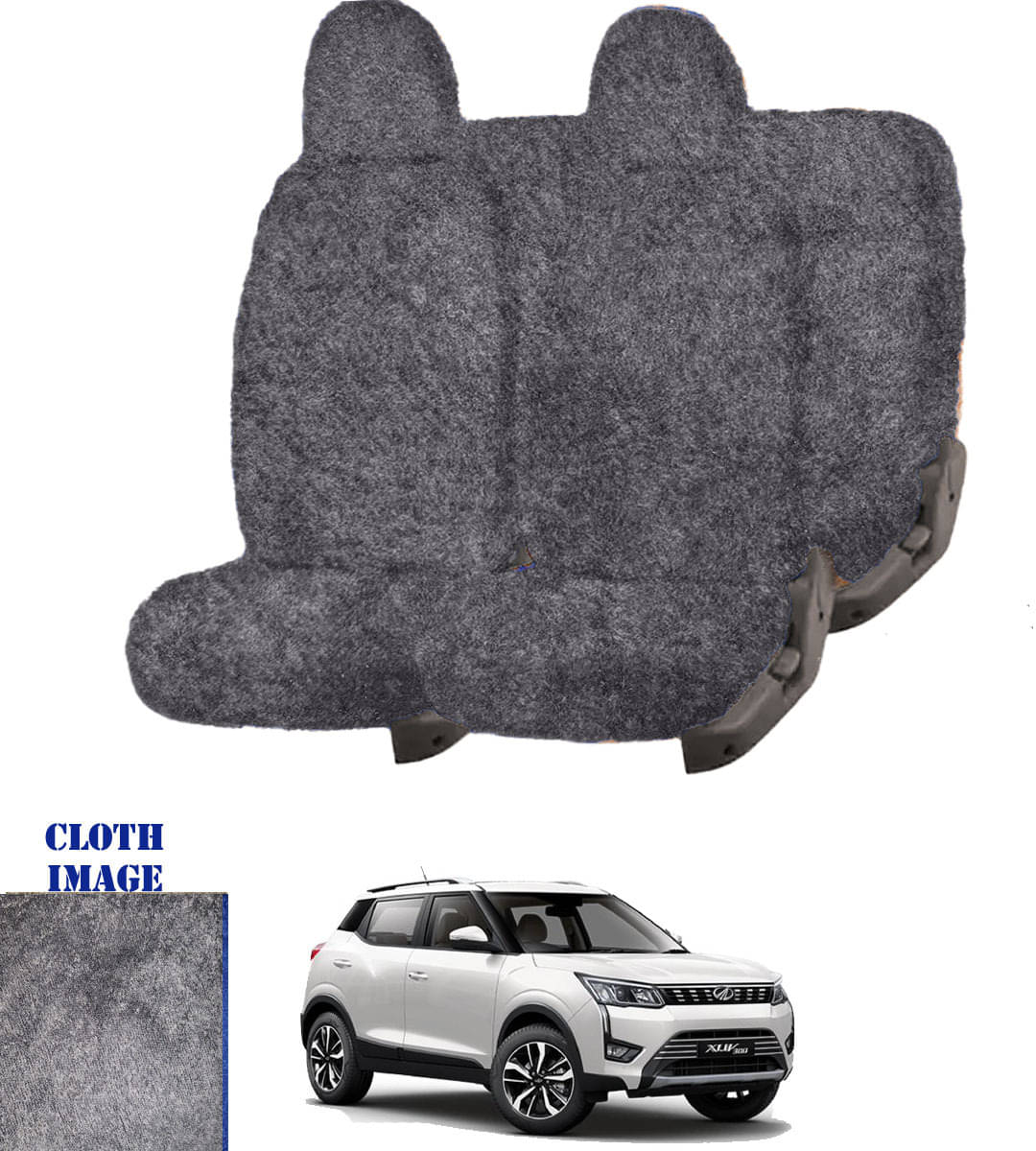     			Mahindra XUV300 Grey 5 Seater Car Seat Cover