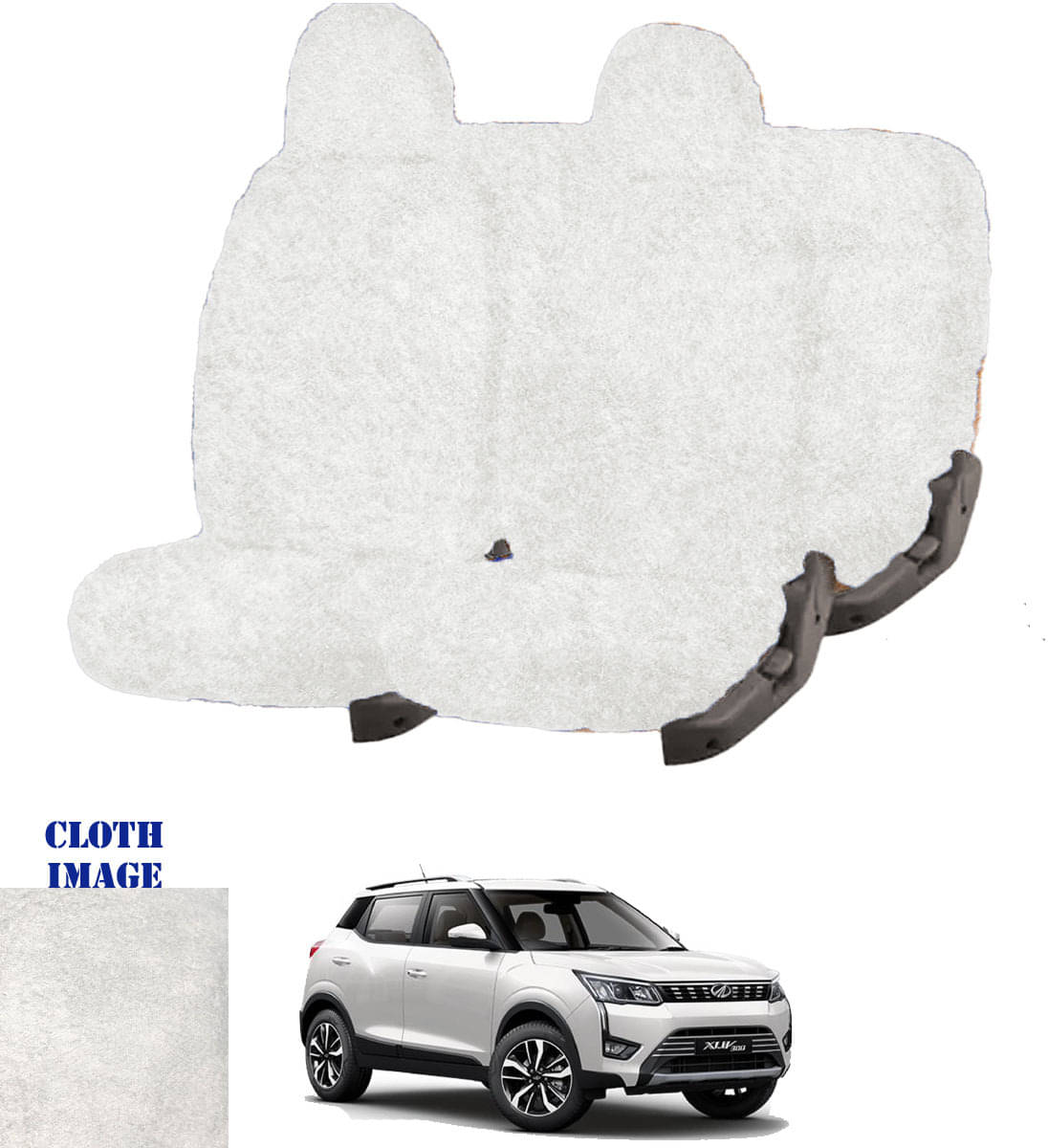 Mahindra XUV300 White 5 Seater Car Seat Cover     			Mahindra XUV300 White 5 Seater Car Seat Cover