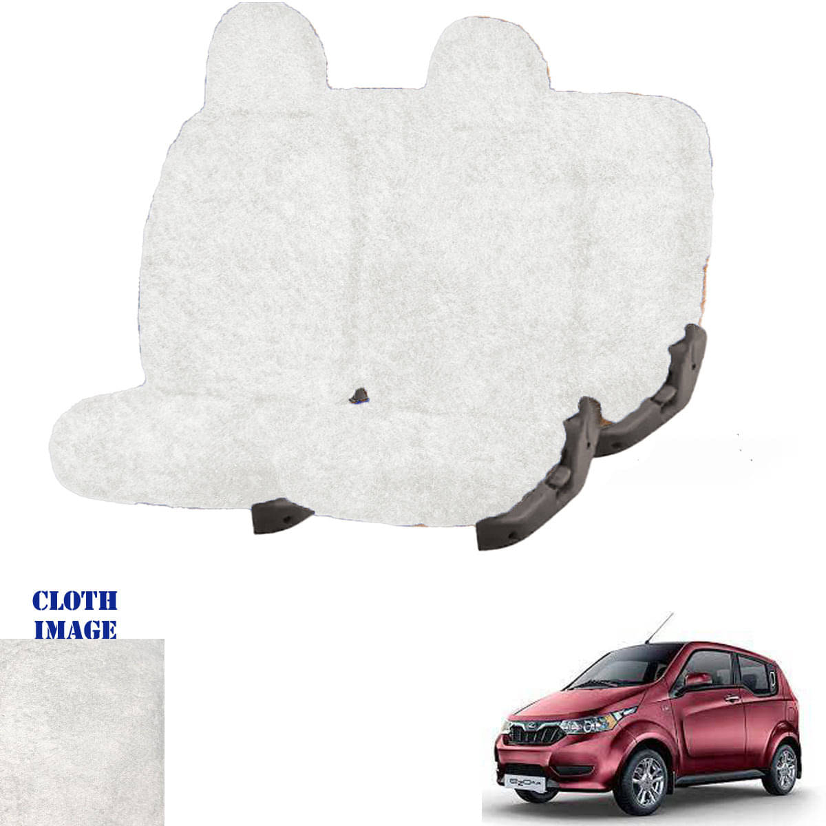     			Mahindra e2o White 5 Seater Car Seat Cover