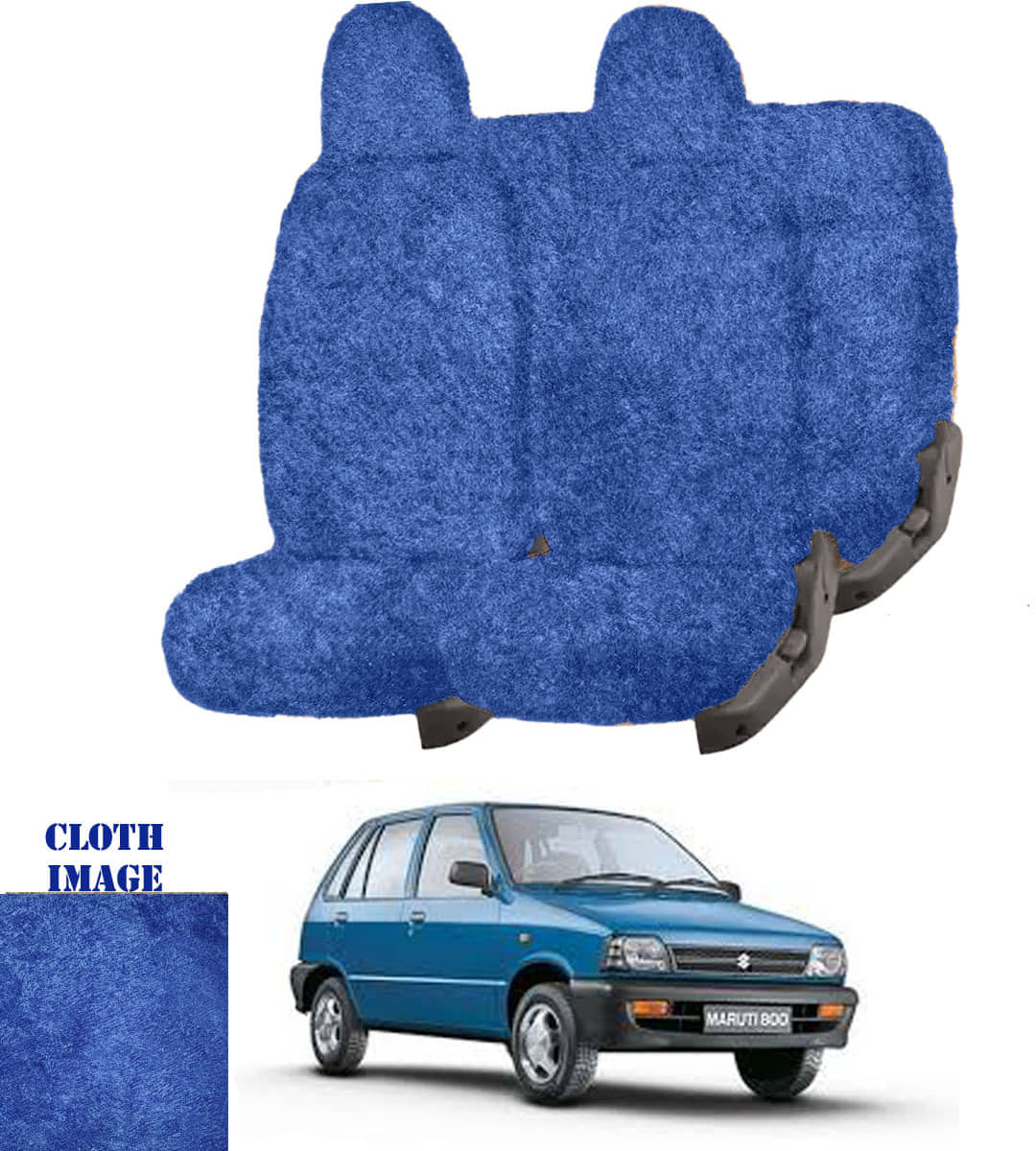 Maruti 800 Blue 5 Seater Car Seat Cover