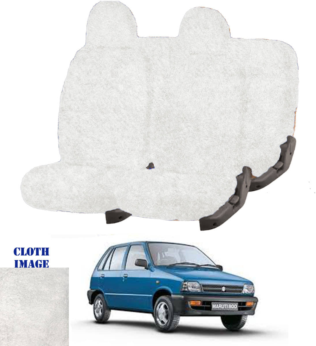 Maruti 800 White 5 Seater Car Seat Cover