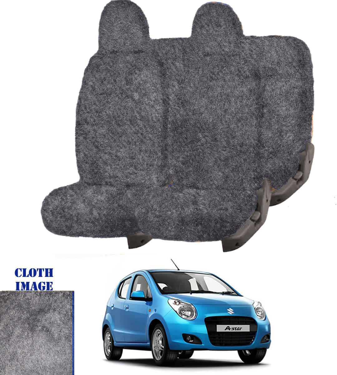     			Maruti A-Star Grey 5 Seater Car Seat Cover