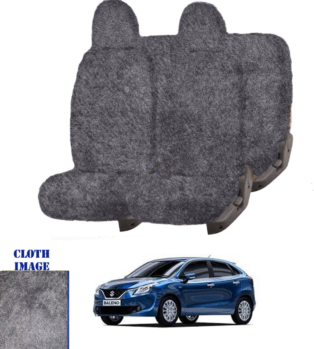 Maruti Baleno Grey 5 Seater Car Seat Cover