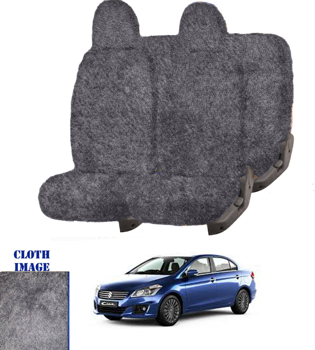     			Maruti Ciaz Grey 5 Seater Car Seat Cover