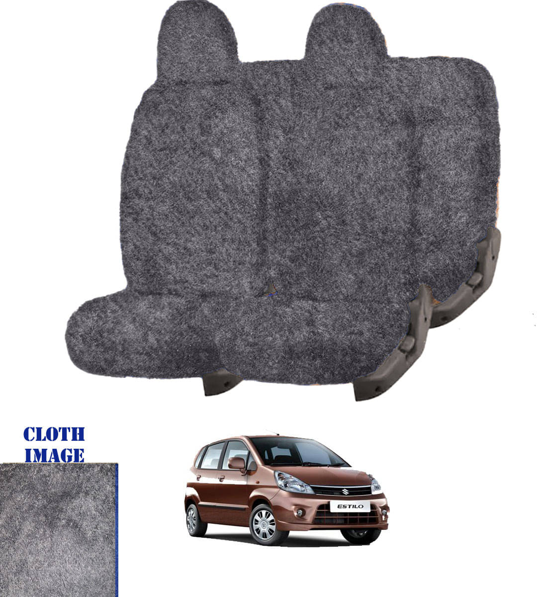     			Maruti Estilo Grey 5 Seater Car Seat Cover