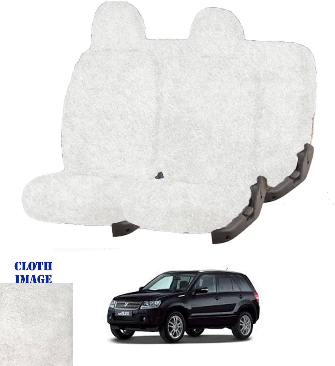     			Maruti Grand Vitara White 5 Seater Car Seat Cover