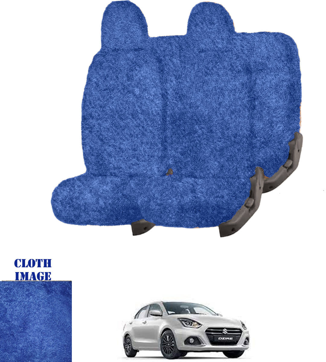 Maruti New Dzire Blue 5 Seater Car Seat Cover