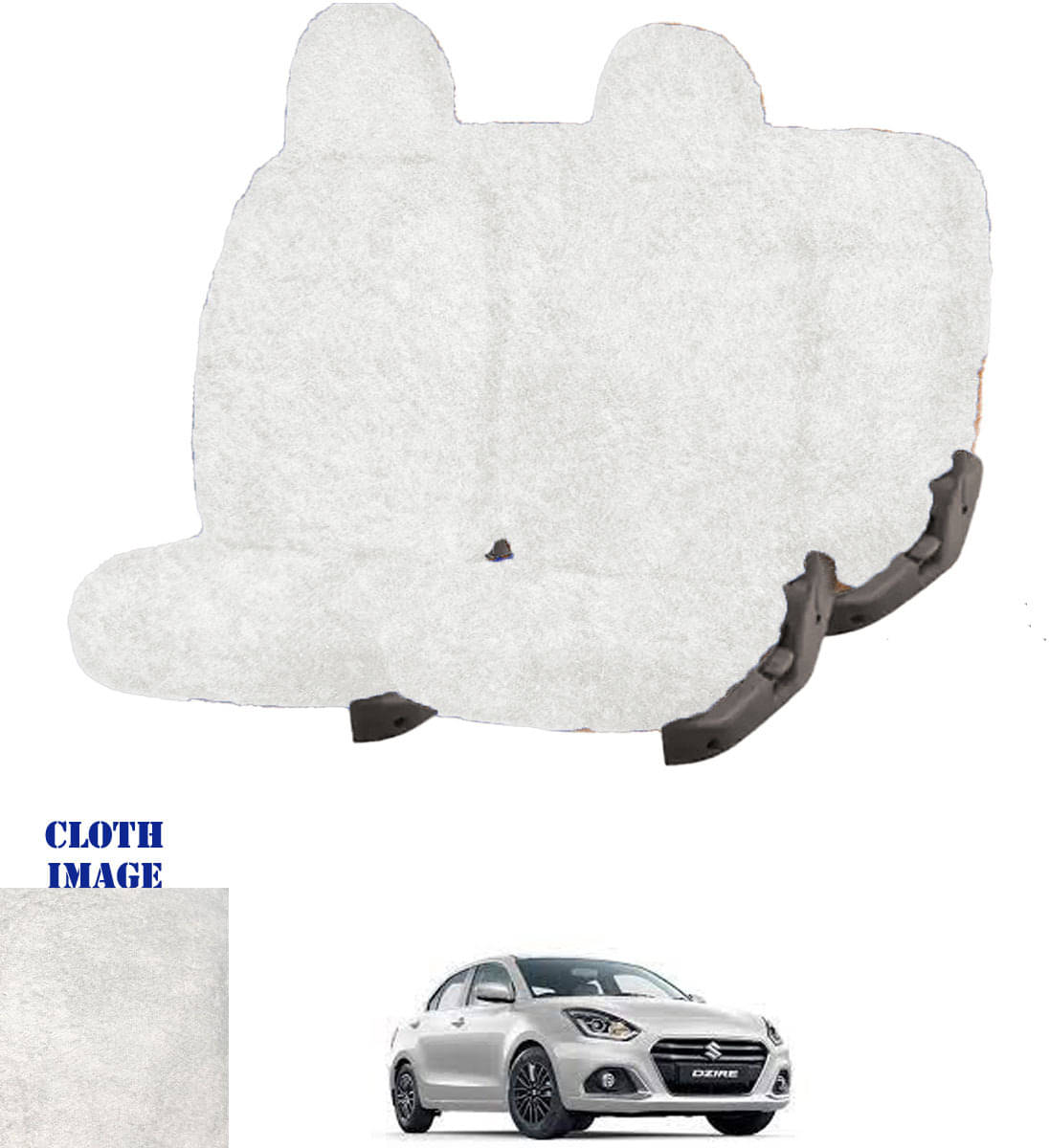     			Maruti New Dzire White 5 Seater Car Seat Cover