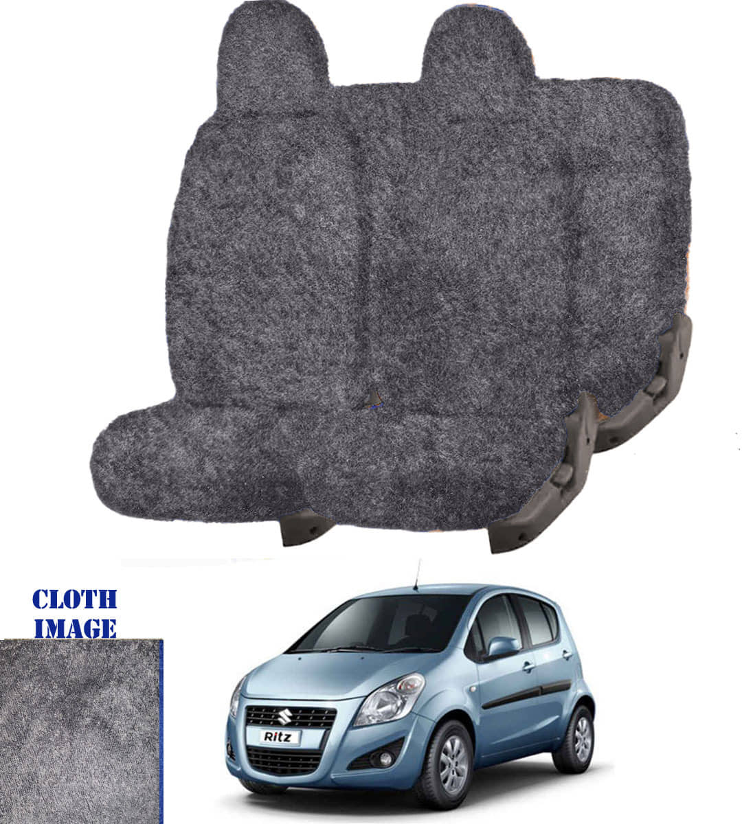 Maruti Ritz Grey 5 Seater Car Seat Cover