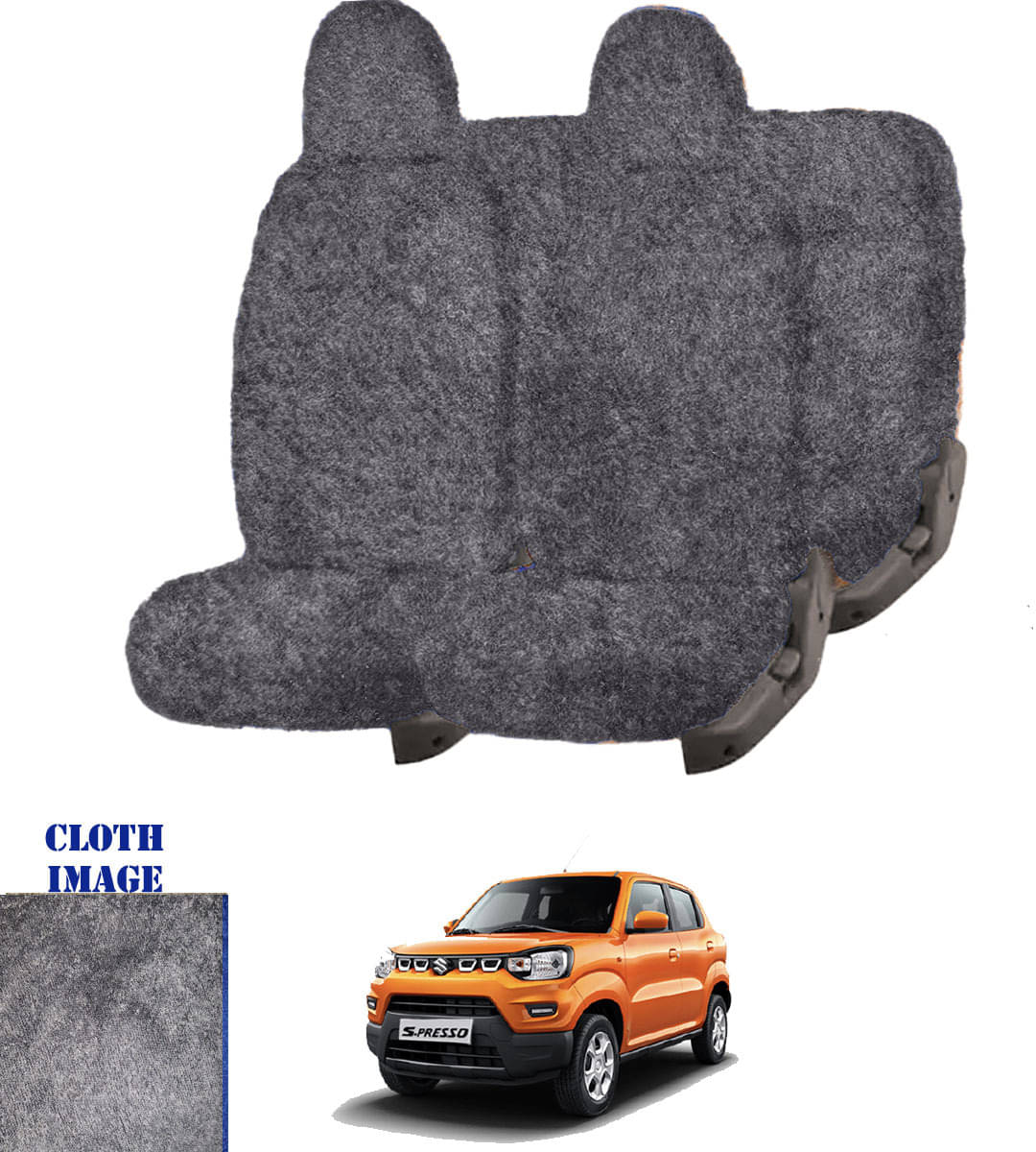 Maruti S-Presso Grey 5 Seater Car Seat Cover     			Maruti S-Presso Grey 5 Seater Car Seat Cover